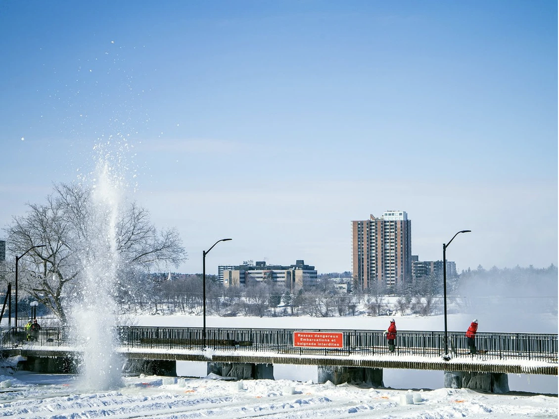 ice blasting on Rideau River